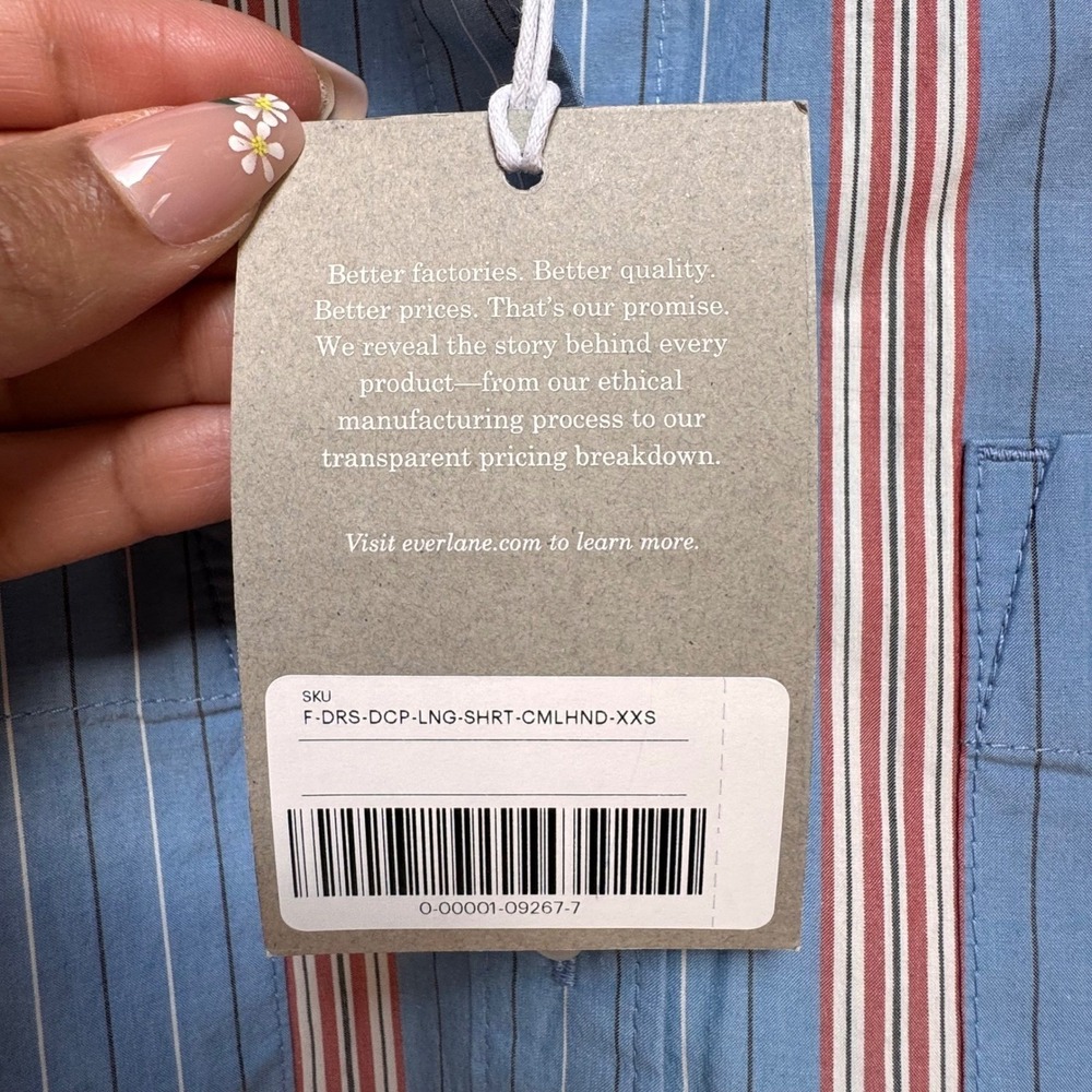 NWT Everlane Midi Cotton Shirt Dress XXS Sustainable Coastal Boho Minimalist - Picture 6 of 10